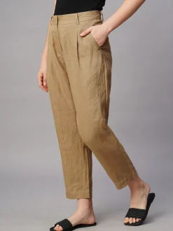 Women Cottonworld Pants | Pants^Women's Linen Regular Fit Pant