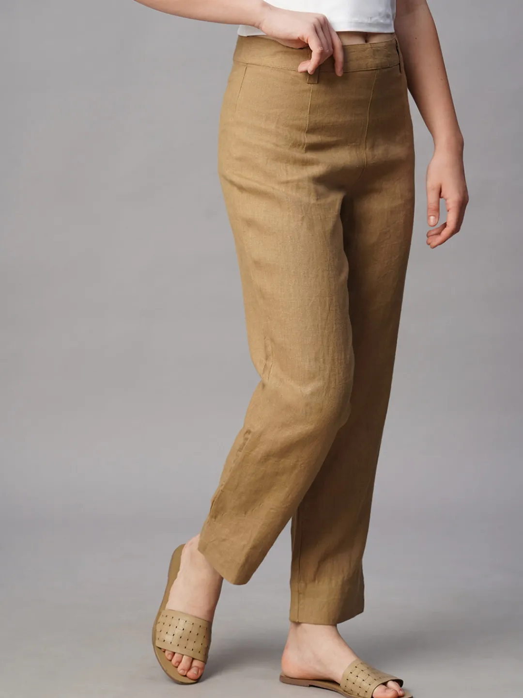 Women Cottonworld Pants | Pants^Women's Linen Regular Fit Pant