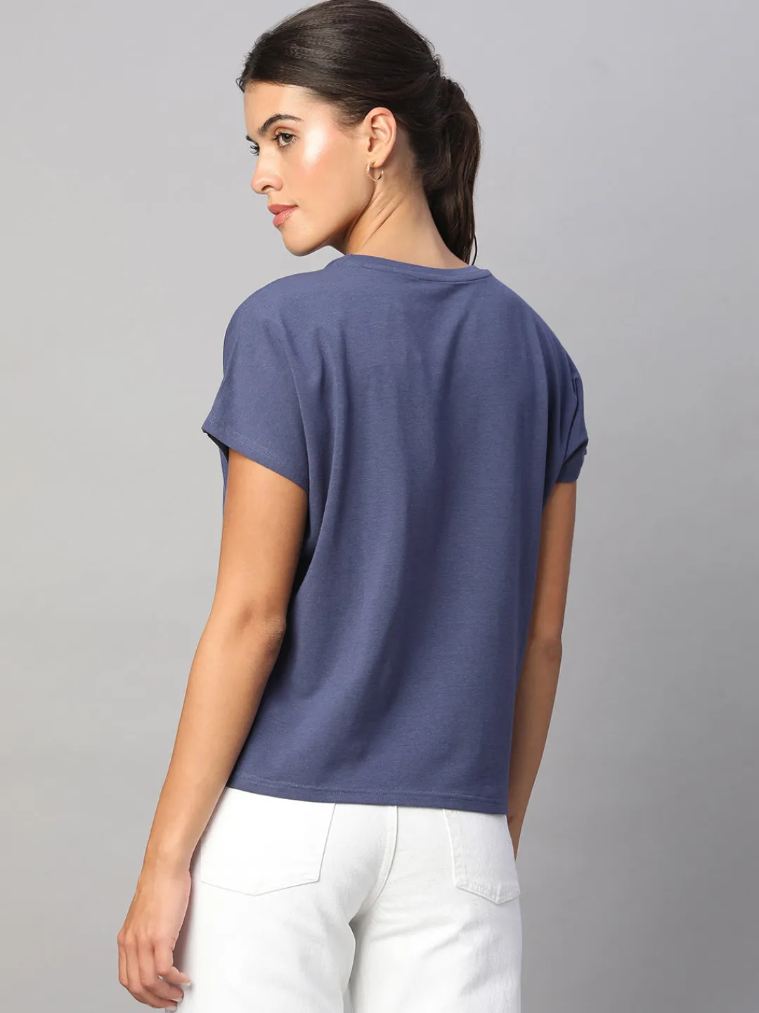 Women Cottonworld Women | Round Neck^Women's Cotton Bamboo Elastane Regular Fit Tshirt