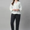 Women Cottonworld Tops & Shirts | Tops & Shirts^Women's Linen Boxy Fit Blouse