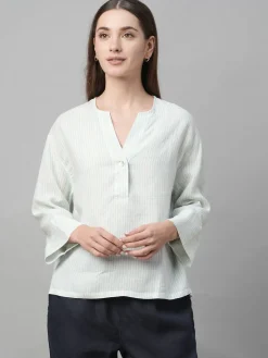 Women Cottonworld Tops & Shirts | Tops & Shirts^Women's Linen Boxy Fit Blouse