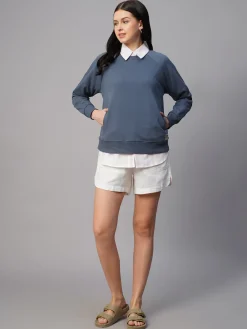 Women Cottonworld Women | Round Neck^Women's Organic Cotton Regular Fit Sweatshirt