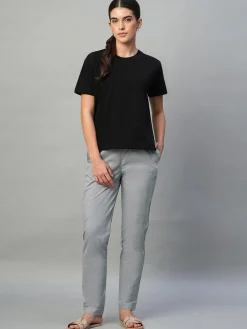 Women Cottonworld Trousers^Women's Cotton Lycra Regular Fit Pant