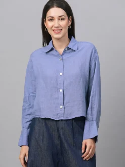 Women Cottonworld Tops & Shirts | Tops & Shirts^Women's Linen Boxy Fit Blouse