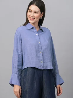 Women Cottonworld Tops & Shirts | Tops & Shirts^Women's Linen Boxy Fit Blouse
