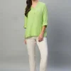 Women Cottonworld Tops & Shirts | Tops & Shirts^Women's 100% Linen Regular Fit Blouse