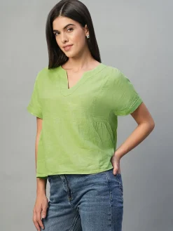 Women Cottonworld Tops & Shirts | Tops & Shirts^Women's 100% Linen Regular Fit Blouse