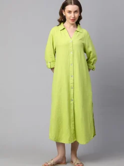Women Cottonworld Dresses | Dresses^Women's Linen Viscose Boxy Fit Dress
