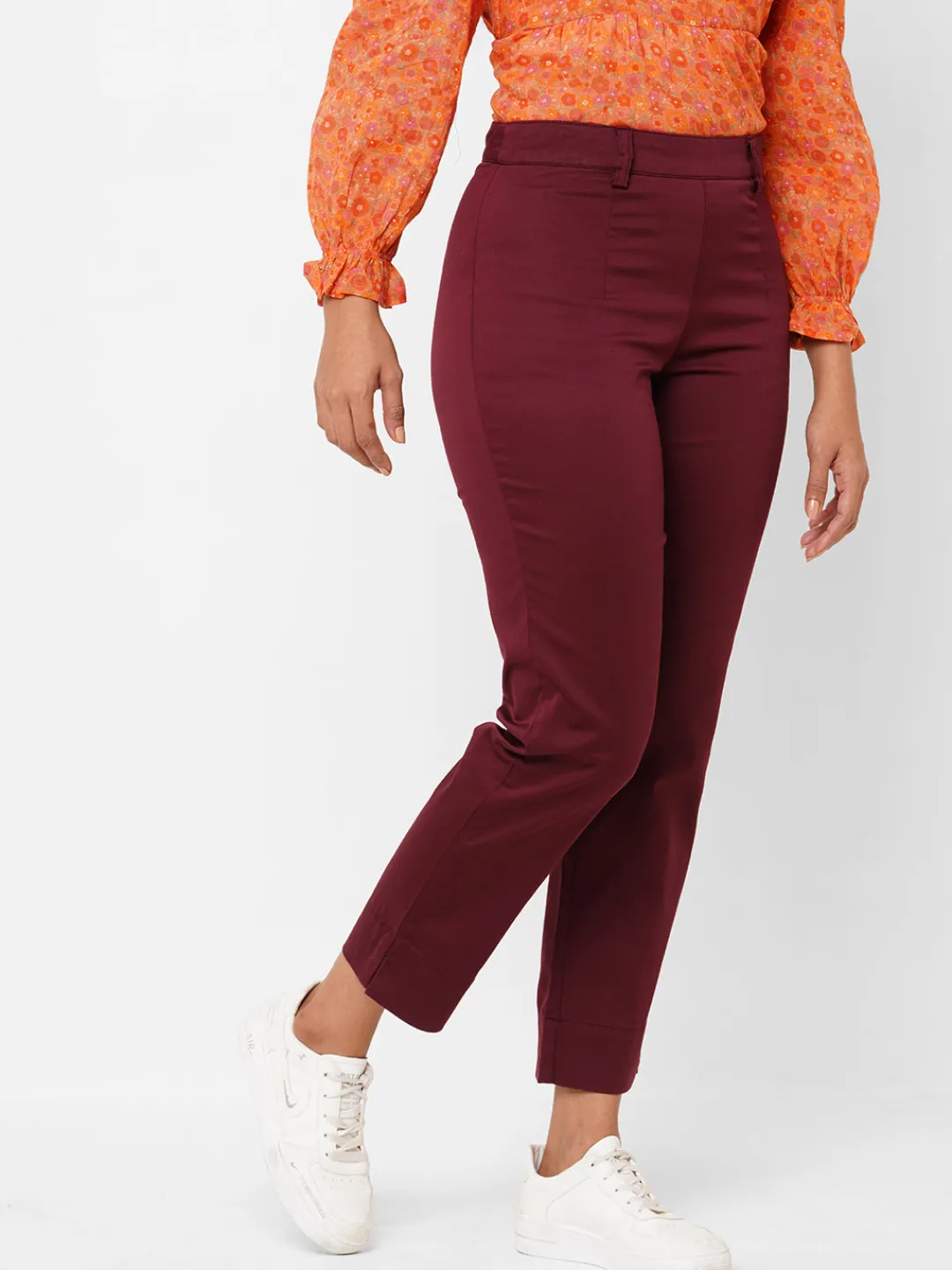 Women Cottonworld Trousers^Women's Cotton Lycra Regular Fit Pant