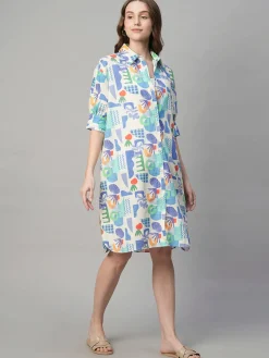 Women Cottonworld Dresses | Dresses^Women's Cotton Linen Boxy Fit Dress