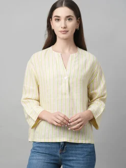 Women Cottonworld Tops & Shirts | Tops & Shirts^Women's Linen Boxy Fit Blouse