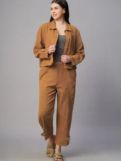 Women Cottonworld Jackets^Women's 100% Cotton Boxy Fit Jacket