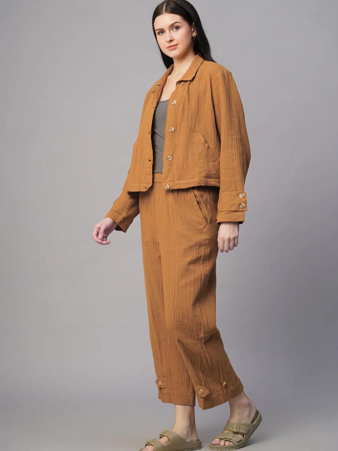 Women Cottonworld Jackets^Women's 100% Cotton Boxy Fit Jacket
