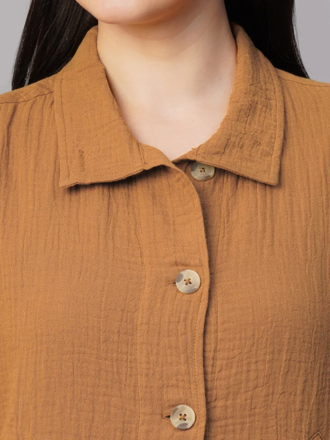 Women Cottonworld Jackets^Women's 100% Cotton Boxy Fit Jacket