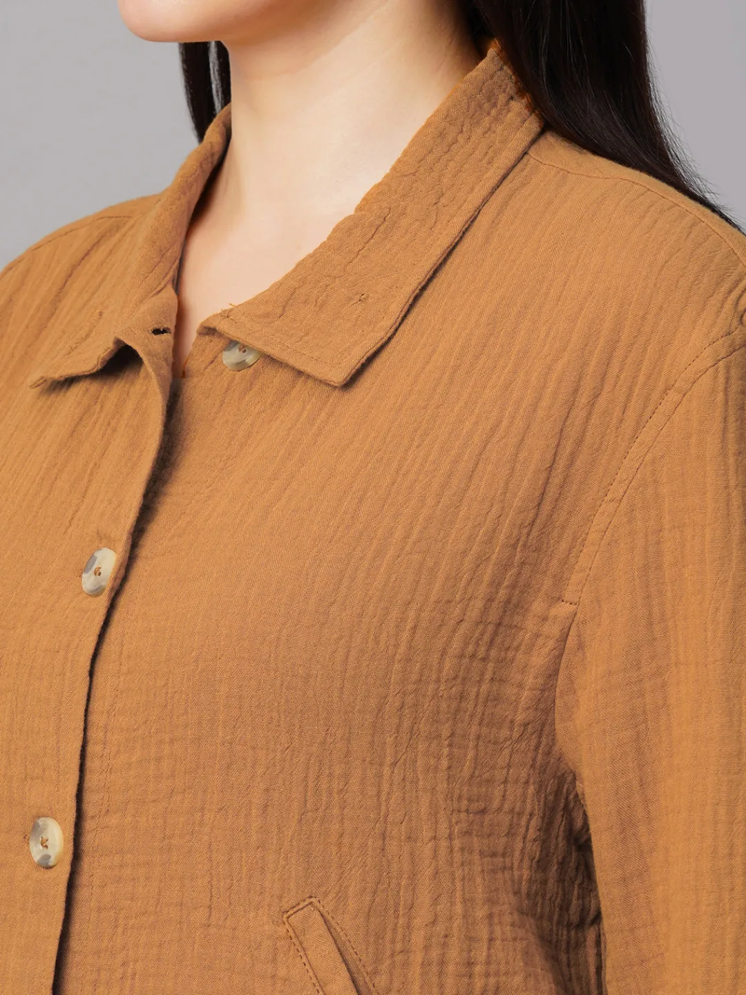 Women Cottonworld Jackets^Women's 100% Cotton Boxy Fit Jacket