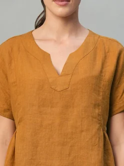 Women Cottonworld Tops & Shirts | Tops & Shirts^Women's 100% Linen Regular Fit Blouse
