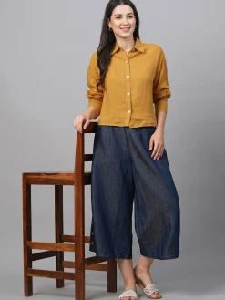 Women Cottonworld Tops & Shirts | Tops & Shirts^Women's Linen Boxy Fit Blouse