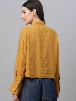 Women Cottonworld Tops & Shirts | Tops & Shirts^Women's Linen Boxy Fit Blouse