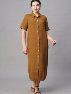 Women Cottonworld Dresses | Dresses^Women's Linen Viscose Regular Fit Dress