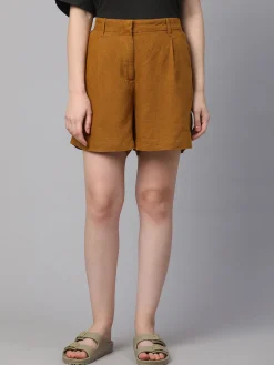 Women Cottonworld Shorts | Shorts^Women's Linen Viscose Regular Fit Shorts