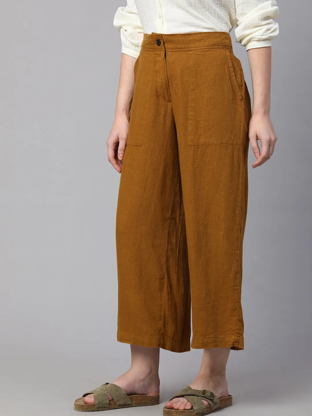 Women Cottonworld Culottes^Women's Linen Viscose Wide Leg Culotte