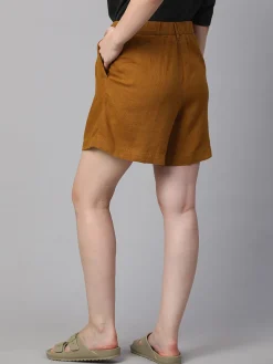 Women Cottonworld Shorts | Shorts^Women's Linen Viscose Regular Fit Shorts