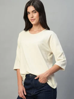 Women Cottonworld Round Neck | Regular Fit^Women's 100% Cotton Regular Fit Tshirt