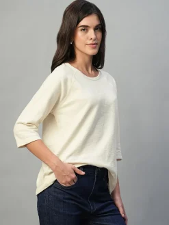 Women Cottonworld Round Neck | Regular Fit^Women's 100% Cotton Regular Fit Tshirt
