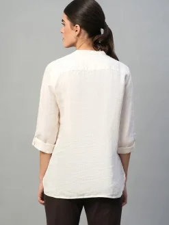 Women Cottonworld Tops & Shirts | Tops & Shirts^Women's 100% Linen Regular Fit Blouse