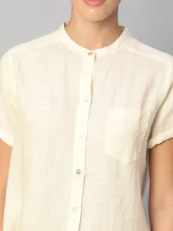 Women Cottonworld Tops & Shirts | Tops & Shirts^Women's 100% Linen Regular Fit Blouse