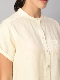 Women Cottonworld Tops & Shirts | Tops & Shirts^Women's 100% Linen Regular Fit Blouse