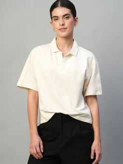 Women Cottonworld Regular Fit^Women's Cotton Elastane Regular Fit Tshirt