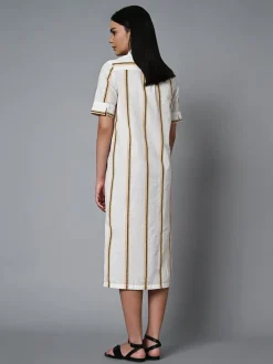 Women Cottonworld Dresses | Dresses^Women's Cotton Linen Regular Fit Dress