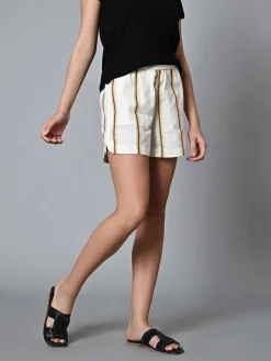 Women Cottonworld Shorts | Shorts^Women's Cotton Linen Regular Fit Shorts