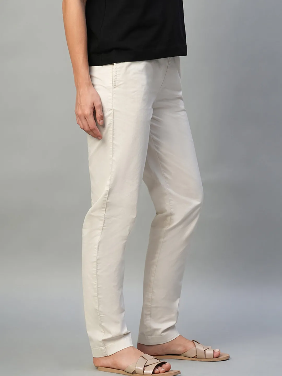 Women Cottonworld Trousers^Women's Cotton Lycra Regular Fit Pant