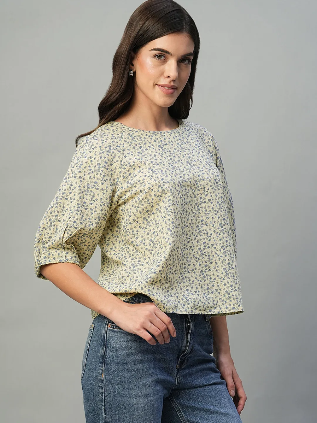 Women Cottonworld Tops & Shirts | Tops & Shirts^Women's Linen Cotton Regular Fit Blouse