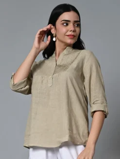 Women Cottonworld Tops & Shirts | Tops & Shirts^Women's Linen Excel Regular Fit Blouse