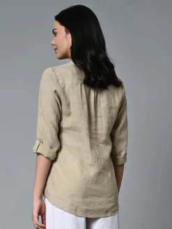 Women Cottonworld Tops & Shirts | Tops & Shirts^Women's Linen Excel Regular Fit Blouse