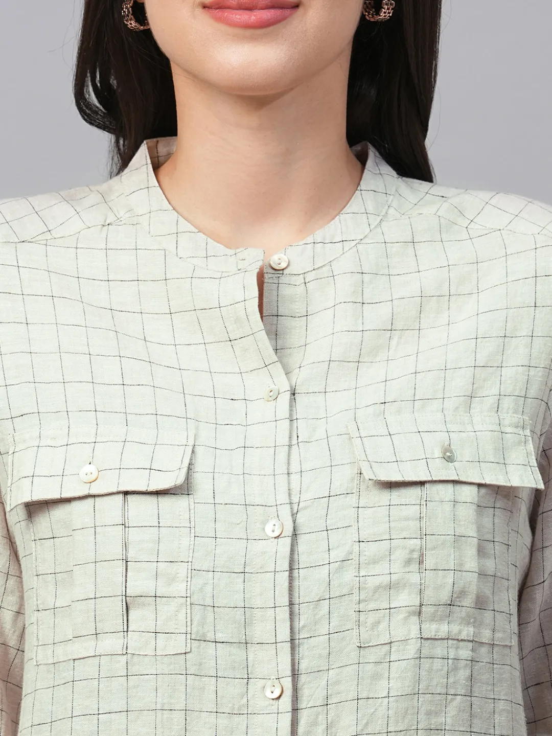 Women Cottonworld Tops & Shirts | Tops & Shirts^Women's Linen Excel Regular Fit Blouse