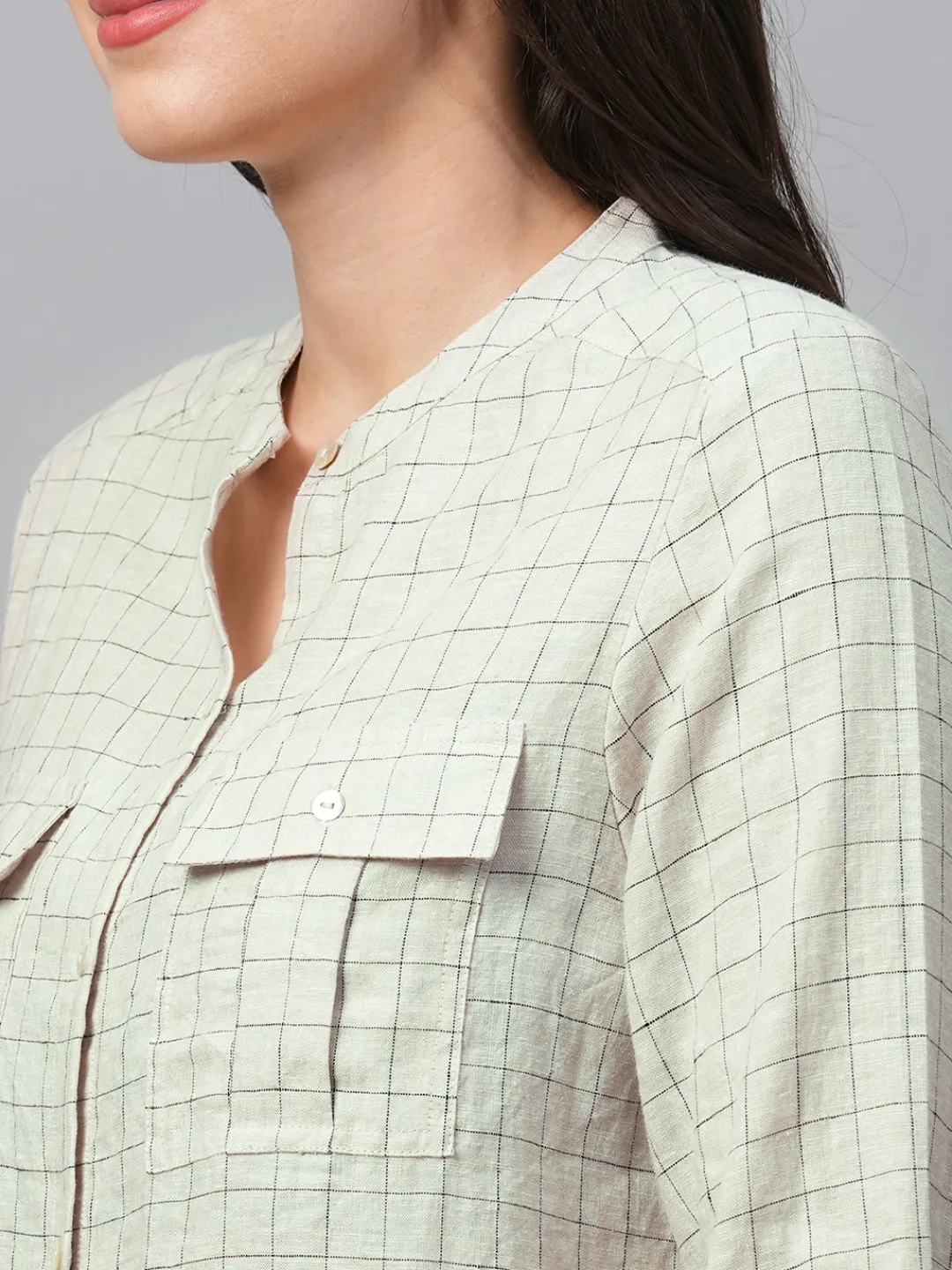 Women Cottonworld Tops & Shirts | Tops & Shirts^Women's Linen Excel Regular Fit Blouse