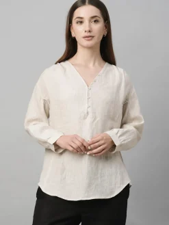 Women Cottonworld Tops & Shirts | Tops & Shirts^Women's Linen Loose Fit Blouse