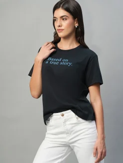 Women Cottonworld Round Neck | Regular Fit^Women's 100% Cotton Regular Fit Tshirt