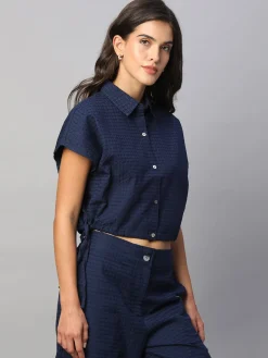 Women Cottonworld Womens Co-Ord Sets^Women's 100% Cotton Regular Fit Blouse