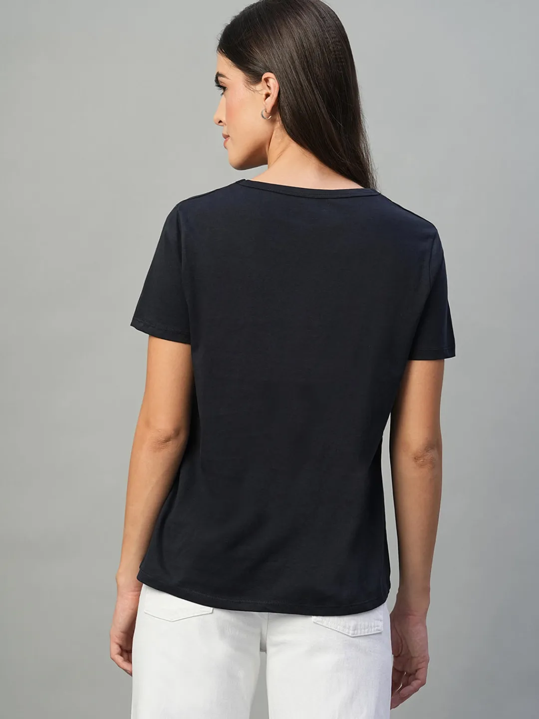 Women Cottonworld Round Neck | Regular Fit^Women's 100% Cotton Regular Fit Tshirt