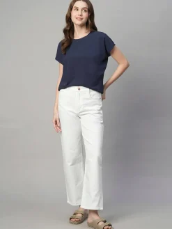 Women Cottonworld Round Neck | Regular Fit^Women's Cotton Bamboo Elastane Regular Fit Tshirt