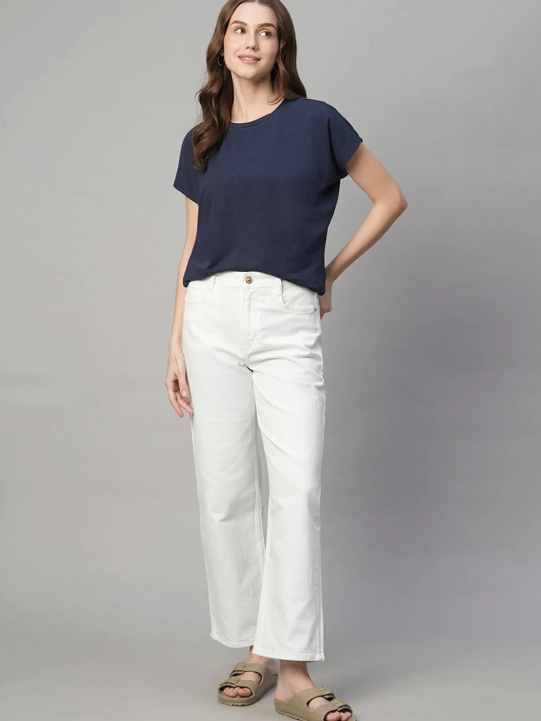 Women Cottonworld Round Neck | Regular Fit^Women's Cotton Bamboo Elastane Regular Fit Tshirt