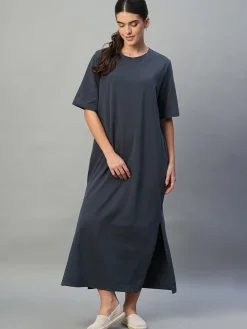 Women Cottonworld Dresses^Women's Cotton Elastane Regular Fit Knit Dress