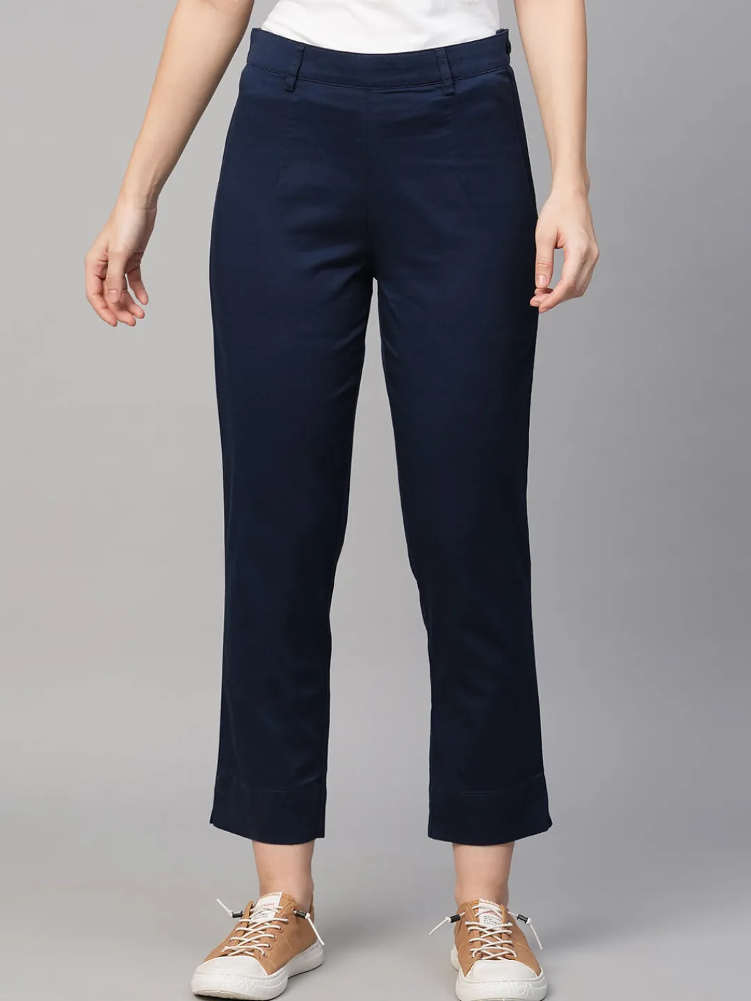 Women Cottonworld Trousers^Women's Cotton Elastane Regular Fit Pant