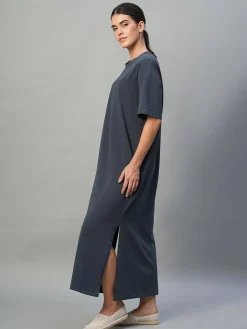 Women Cottonworld Dresses^Women's Cotton Elastane Regular Fit Knit Dress