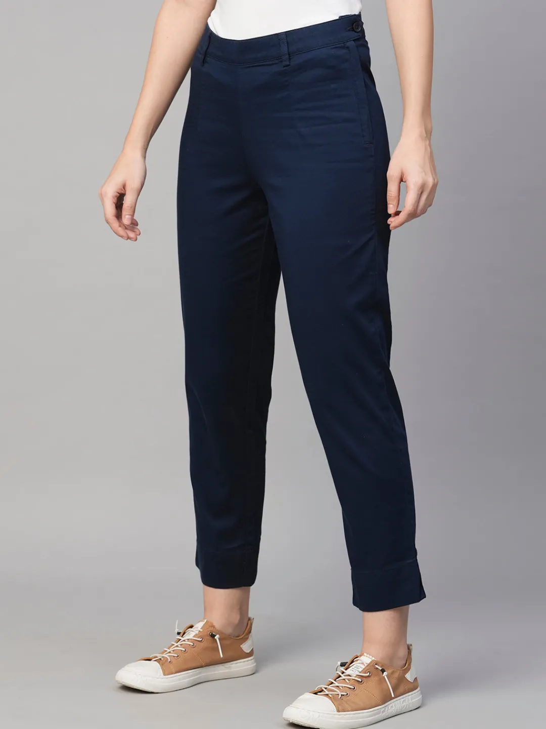 Women Cottonworld Trousers^Women's Cotton Elastane Regular Fit Pant